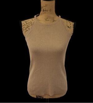 Tan cami top with small scallops, size small/medium